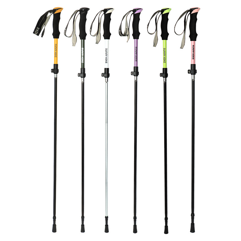Folding Walking Sticks Hiking Adjustable - Bâton de randonnée pliable en alliage