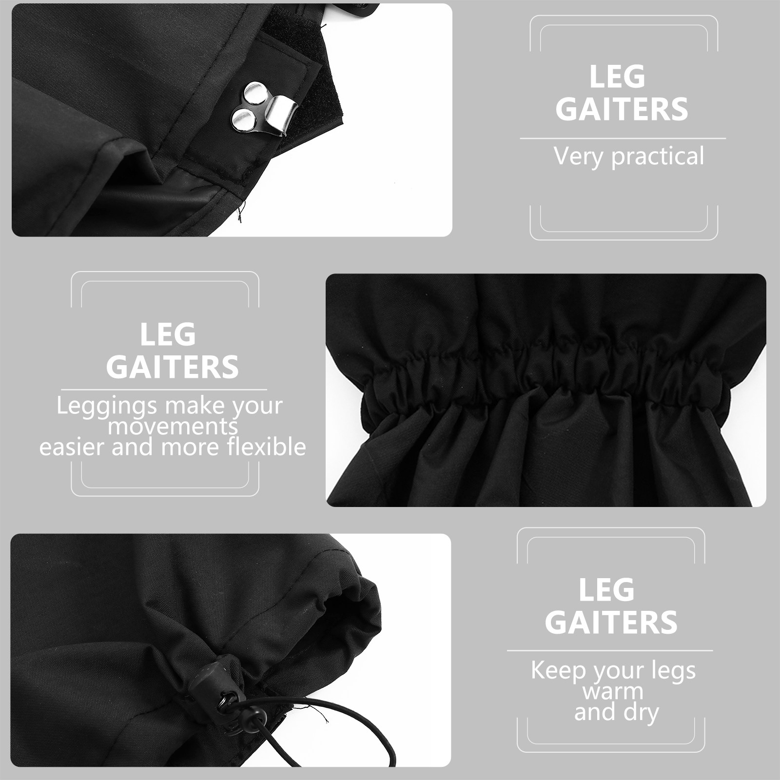 Gaiters Waterproof Breathable Hiking - 1 paire de guêtres respirantes et