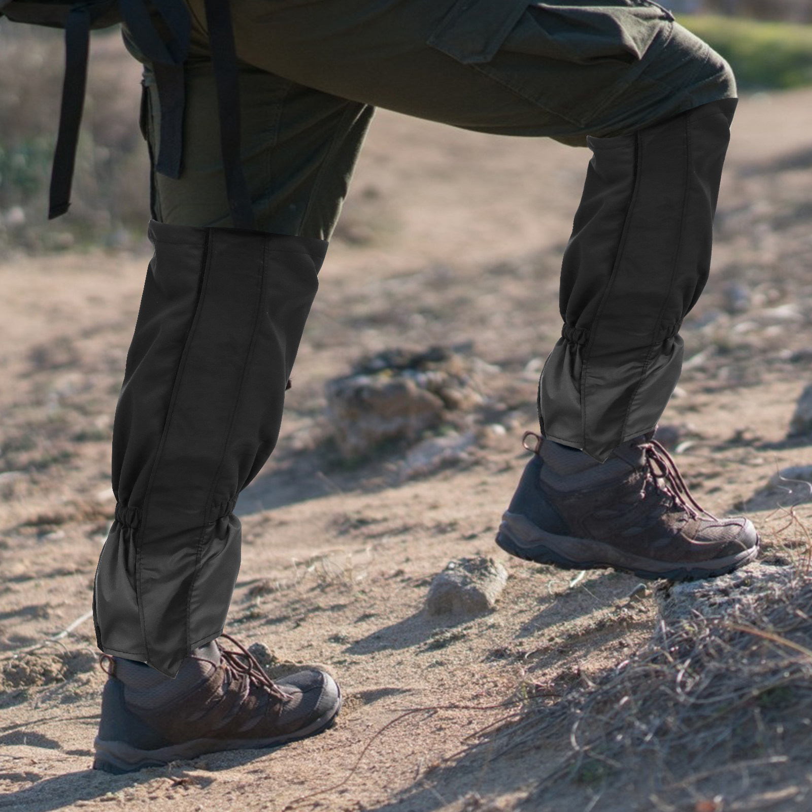 Gaiters Waterproof Breathable Hiking - 1 paire de jambières respirantes noires,