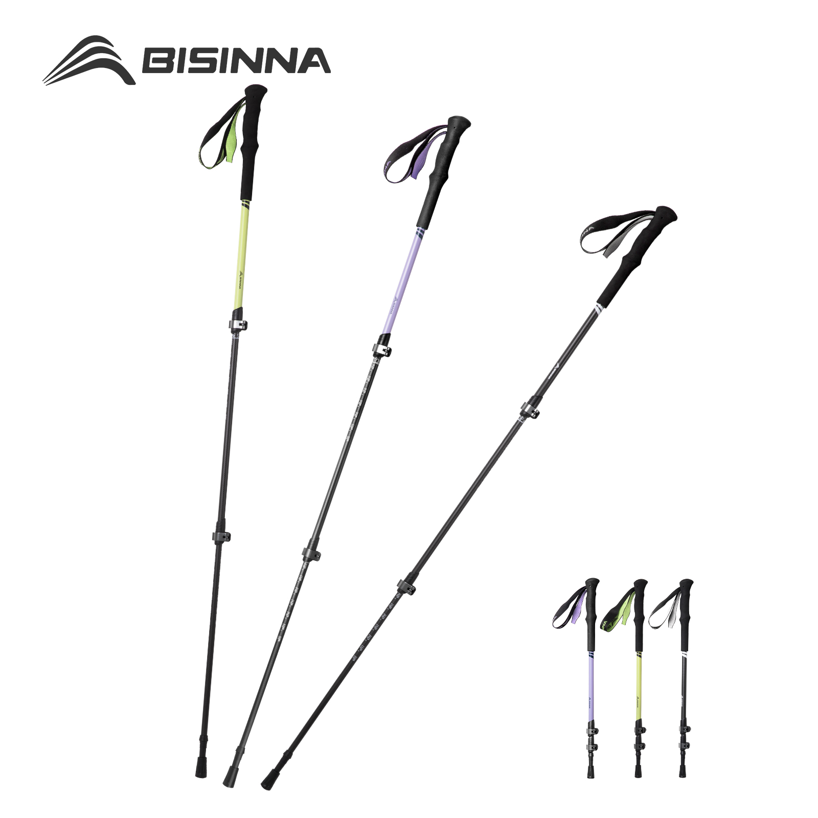 BISINNA 2 pièces bâtons de Tre - Carbon Fiber Trekking Poles Ultralight Pair avis et prix