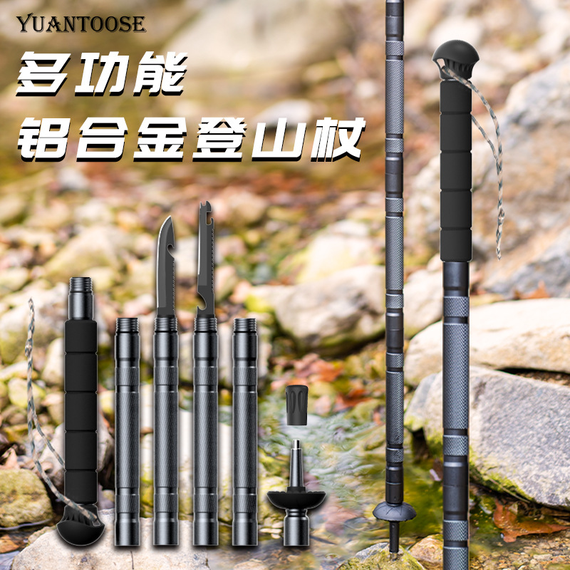 Bâton de randonnée pliable en  - Folding Walking Sticks Hiking Adjustable avis et prix