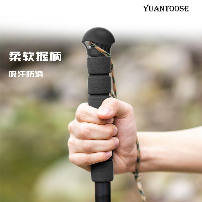 Bâton de randonnée pliable en  - Folding Walking Sticks Hiking Adjustable avis et prix