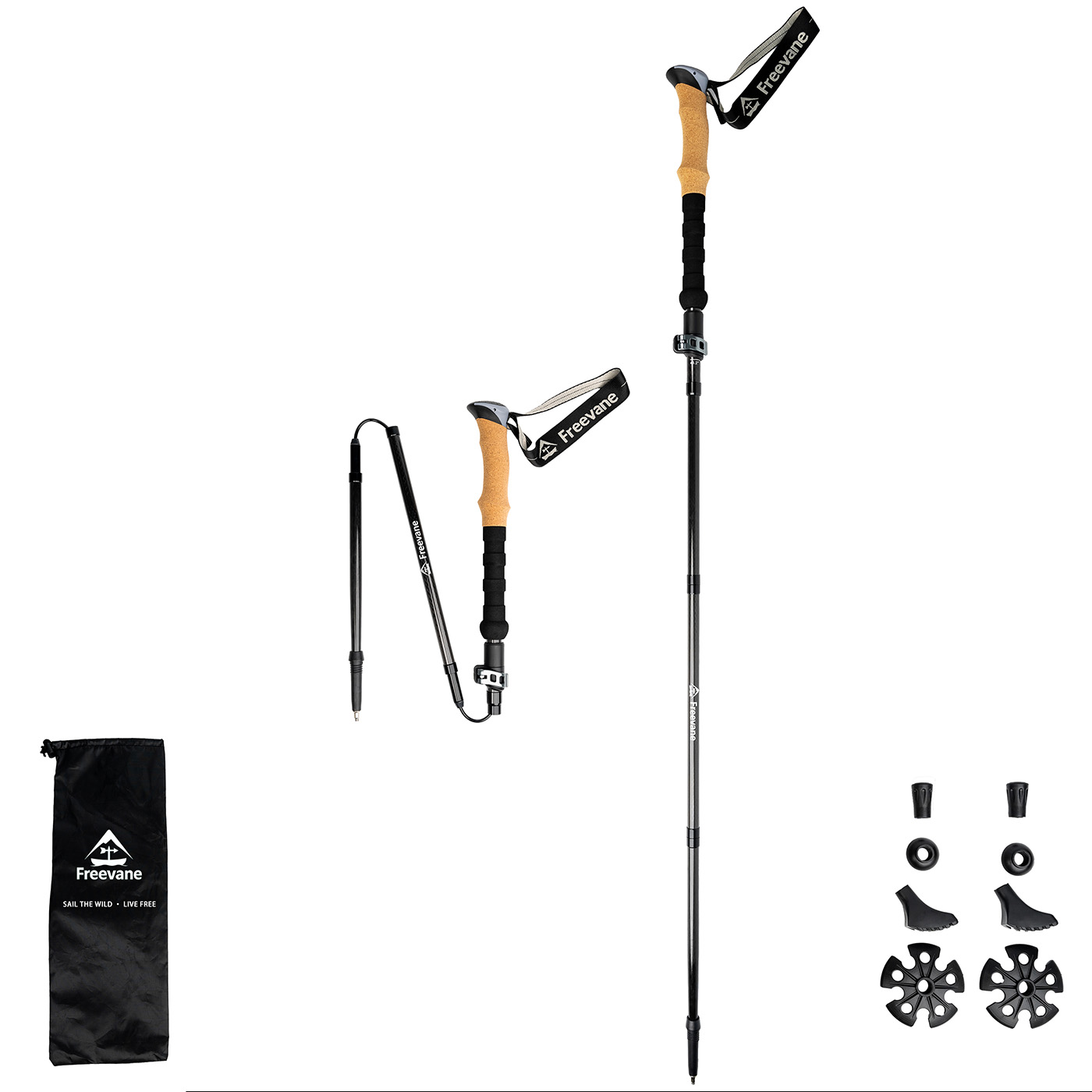 Paires de bâtons de randonnée  - Carbon Fiber Trekking Poles Ultralight Pair avis et prix