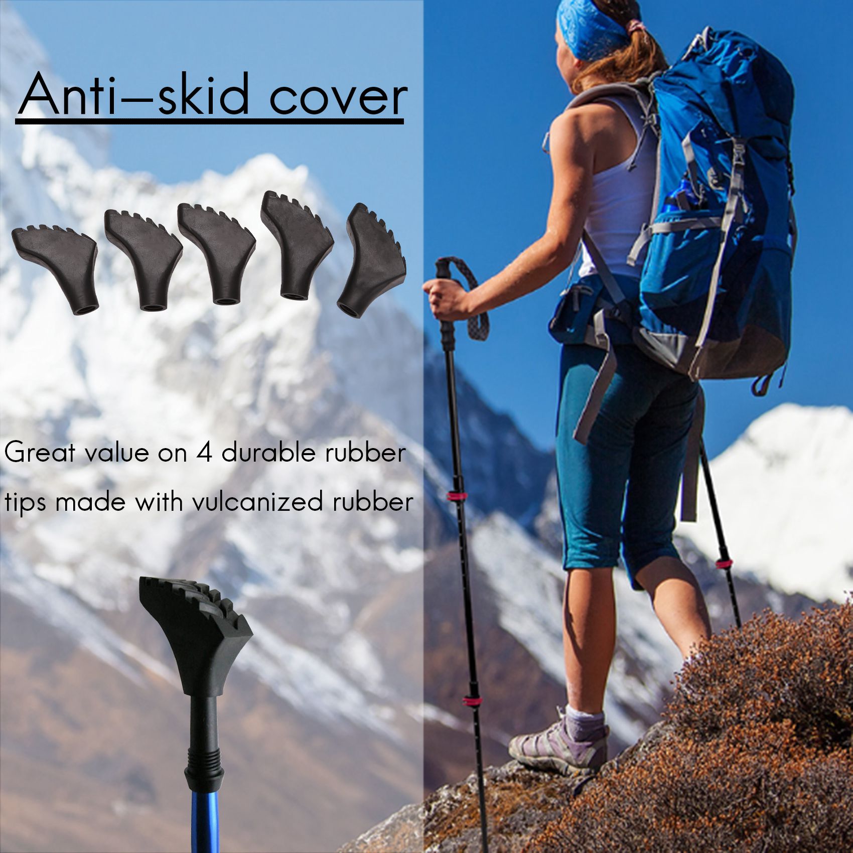 HOTB72A Lot de quatre embouts  - Trekking Pole Rubber Tips Feet Replacement avis et prix