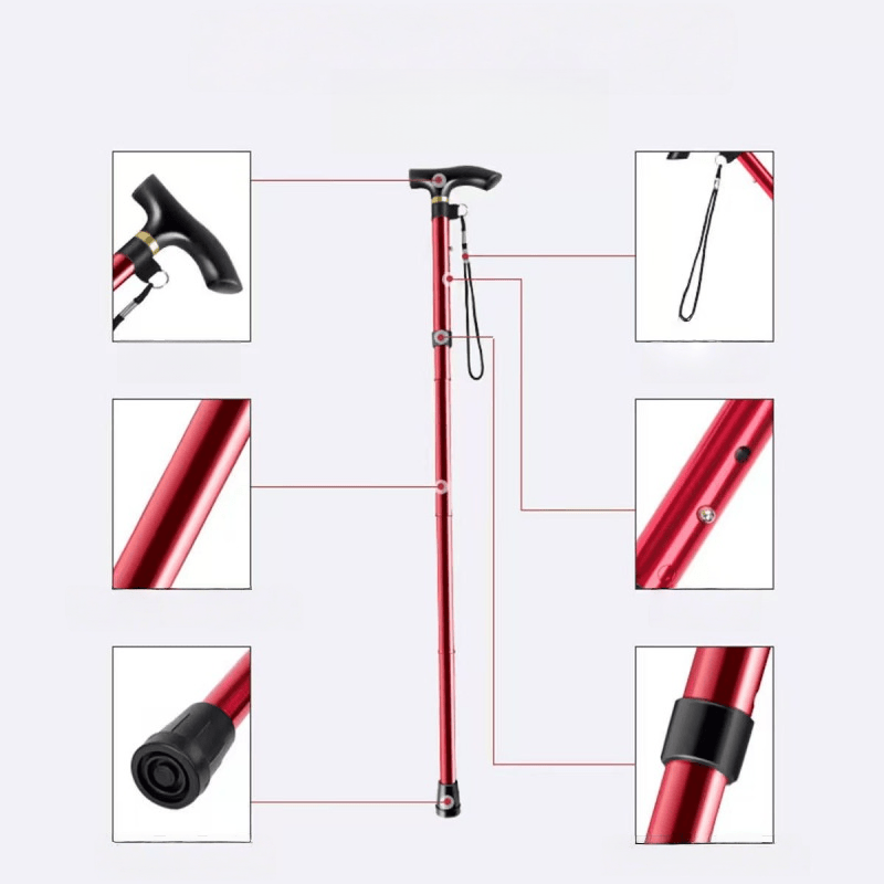 Canne de marche pliante, bâton - Folding Walking Sticks Hiking Adjustable avis et prix
